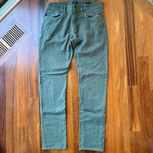 J Crew Sz 31W/32L Olive Green Lightweight Slim Denim Jeans